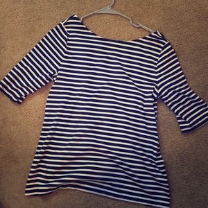 Of navy scoop back dress shirt